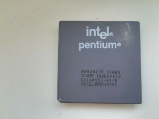 Intel Pentium 75 A8050275 Sy005,  Vintage Cpu,  Gold,  Top