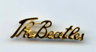 The Beatles Script Vintage Brooch - Badge - Pin Gold (color) Fully Pin/clasp