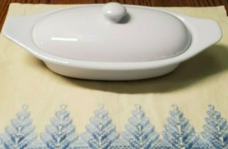 Vintage White Butter Dish With Lid