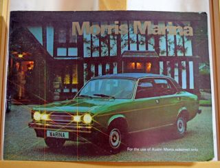 Vintage Bl Cars Morris Marina Salesman’s Guide 1978