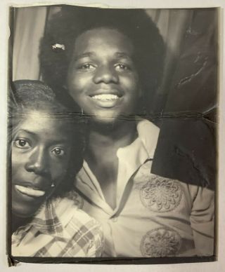 Wallet Memory,  African American Couple In The Photobooth,  Vintage Photo Snapshot