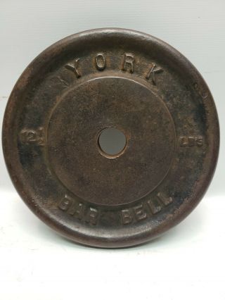 York Barbell 12.  5 Lb Weight Plate Standard 1 1/8 " Vintage Cast Iron Weight (780)