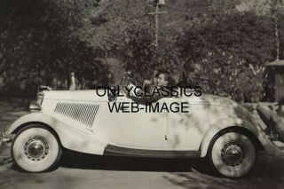 Joan Crawford Her 1934 Ford Convertible Vintage Car Photo Art Deco Automobilia