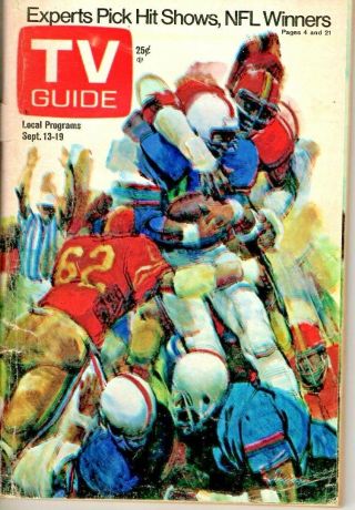 Vintage - Tv Guide Sept 13th 1975 - Experts Pick Nfl Winners - Cover Exc