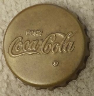 Vintage Coca Cola Pop Bottle Cap Brass ? Coke Paperweight Coke Advertising