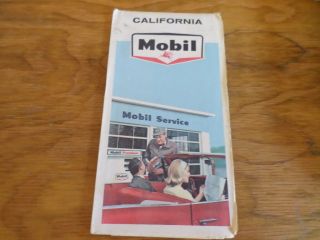 Vintage Mobil Map Of California Circa 1965 Domestic