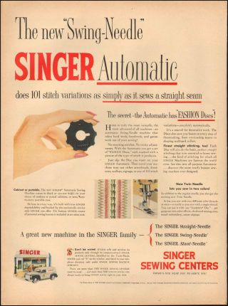 Vintage Ad For Singer Sewing Center`swing - Needle`photo Model 2 - Pgs (122515)