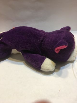 ❤️Lisa Frank Stuffed Cat Playtime Plush Beanbag Vintage 1998 Purple Rainbow 3