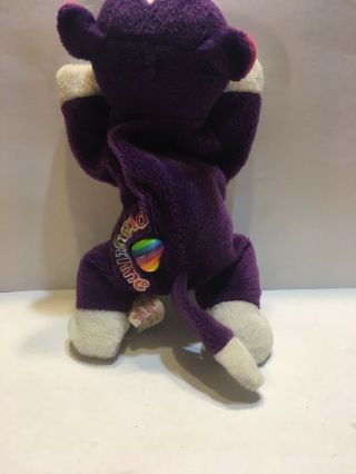 ❤️Lisa Frank Stuffed Cat Playtime Plush Beanbag Vintage 1998 Purple Rainbow 4