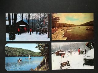 4 Vintage Postcards,  Tuscarora Boy Scout Camp,  Binghamton Ny Unposted