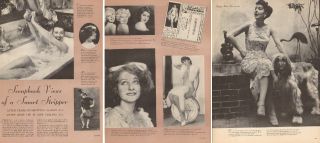 1950s Vintage Print Article On Gypsy Rose Lee Strip Tease Artist 103016