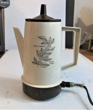 Vintage Regal Poly Perk Percolator Coffee Pot Tan/brown Rare Pattern
