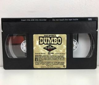Disney’s Dumbo Black Diamond VHS 24 Red Signature VTG Pink Clamshell Nearly 5