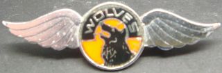 Wolverhampton Wanderers Fc Vintage Insert Badge Brooch Pin In Chrome 53mm X 17mm