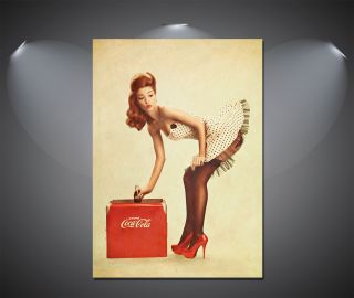 Vintage Coke Cola Pin Up Girl Lorry Poster - A0,  A1,  A2,  A3,  A4 Sizes