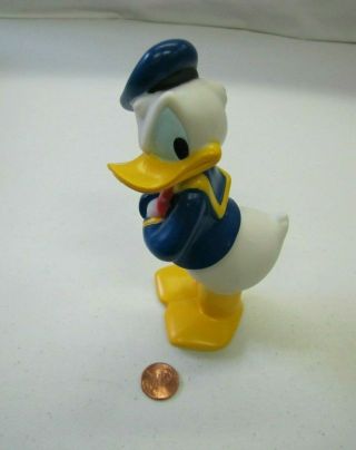 Vintage Disney Mad Donald Duck 5.  5 " Figure Vinyl Rubber Toy In Sailor Suit Hat
