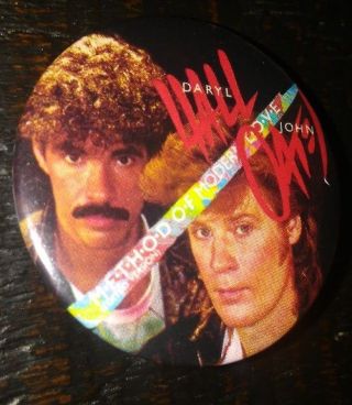 1985 Daryl Hall John Oates Music Band Button Pin Memorabilia Vintage Rare Qty