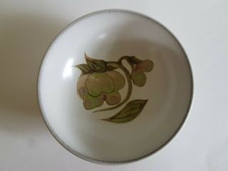 Vintage Denby Troubador Cereal /Soup Bowl 15cm stoneware greens magnolia leaves 4