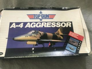 Vintage 1986 Testors - Top Gun Aggressor Plastic Model Plane Kit 1/48