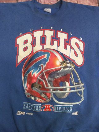 Vintage Buffalo Bills Crewneck Sweatshirt Size L Large Salem Eastern Division