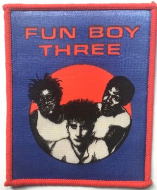 Fun Boy Three (3) Old Og Vtg 1980`s Printed Patch Sew On (not Shirt Pin Badge)