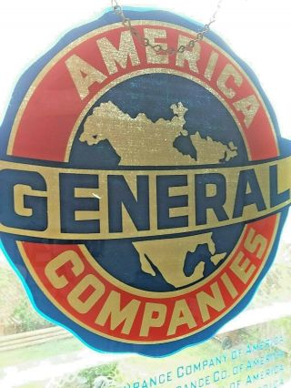 Clear Signage - American General Companies Insurance Sign - Vintage Advertising