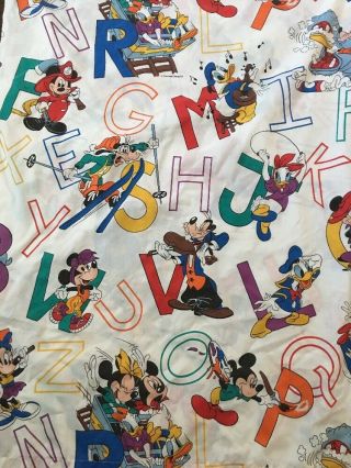 Vintage Disney Minnie Mickey Alphabet Twin Flat Sheet