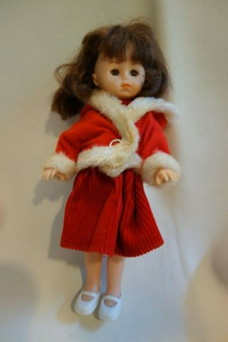 1977 Vogue Ginny O - 8 " - Vinyl - Brunette In Red Winter Dress & Jacket -