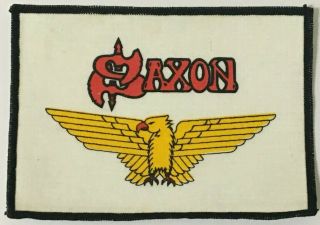 Saxon - Eagle - Old Og Vtg 70/80`s Large Printed Patch Sew On (not Shirt Badge)