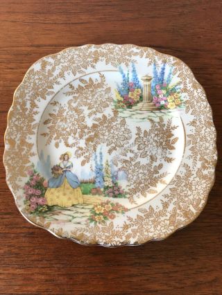 Vintage Colclough Crinoline Lady Orphan Side Plate Made In England