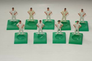 Vintage Subbuteo Cricket Players Full Set Of Nine 9 Fielders No Caps