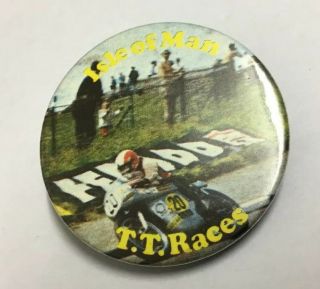 Vintage Motorbike Motorcycle Pin Badge - 1970’s Tt Photo Badge