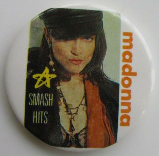 Madonna Smash Hits Old Metal Pin Badge From The 1980 