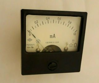 Mili Amper Meter 0 - 1 Ma Analog Panel Ussr Ammeter Vintage