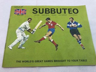 Subbuteo Booklet Instructions Table Football Rugby Cricket Vintage