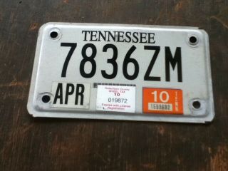 Vintage License Plate Tag Motorcycle Tennessee Tn 7836zm Rustic $4 Combine Ship