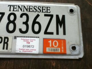 Vintage License Plate Tag Motorcycle Tennessee TN 7836ZM Rustic $4 Combine Ship 3