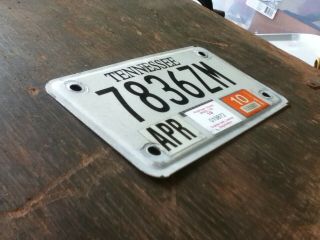 Vintage License Plate Tag Motorcycle Tennessee TN 7836ZM Rustic $4 Combine Ship 4