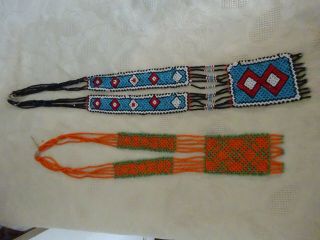 Vintage Retro Beaded Necklaces Aztec American Indian Hippy Style
