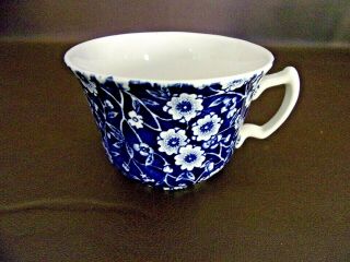 Vintage Blue Calico China Tea Cup Made In England (4a062)
