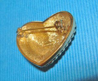 BURBERRY VINTAGE SIGNED GOLD HEART BROOCH CRYSTAL ENCRUSTED BURBERRYS QVC 2
