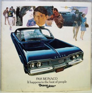 1968 Dodge Monaco Automobile Car Advertising Sales Brochure Guide Vintage