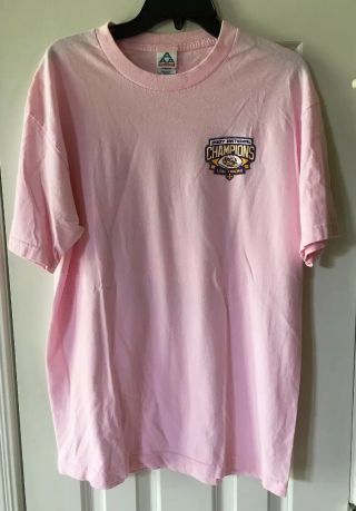 Vintage 2007 Lsu Tigers Football National Champions T Shirt Pink Size Large