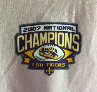 Vintage 2007 LSU Tigers FOOTBALL National Champions T Shirt PINK Size LARGE 3