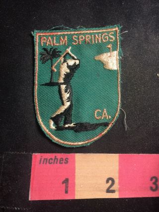 Vintage Golfer On Golf Course Palm Springs California Patch 80wf