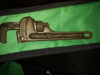 Vintage Rigid 6 Inch Pipe Wrench Usa Made Elyria Ohio Patent 1727823