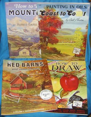 Vintage How To Draw,  Red Barns & Other Scenes,  Mountains,  Coast To Coast Books