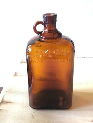 Vintage Hy - Pro Brown Amber Glass Bottle Two Quarts Maywood Glass