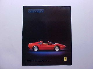 1984 Ferrari 308 Quattrovalvole Gts Spider Targa Full - Color Vintage 