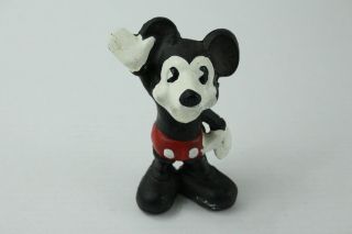 Vintage Mickey Mouse Cast Iron Coin Bank 5.  75 " Pie Eye